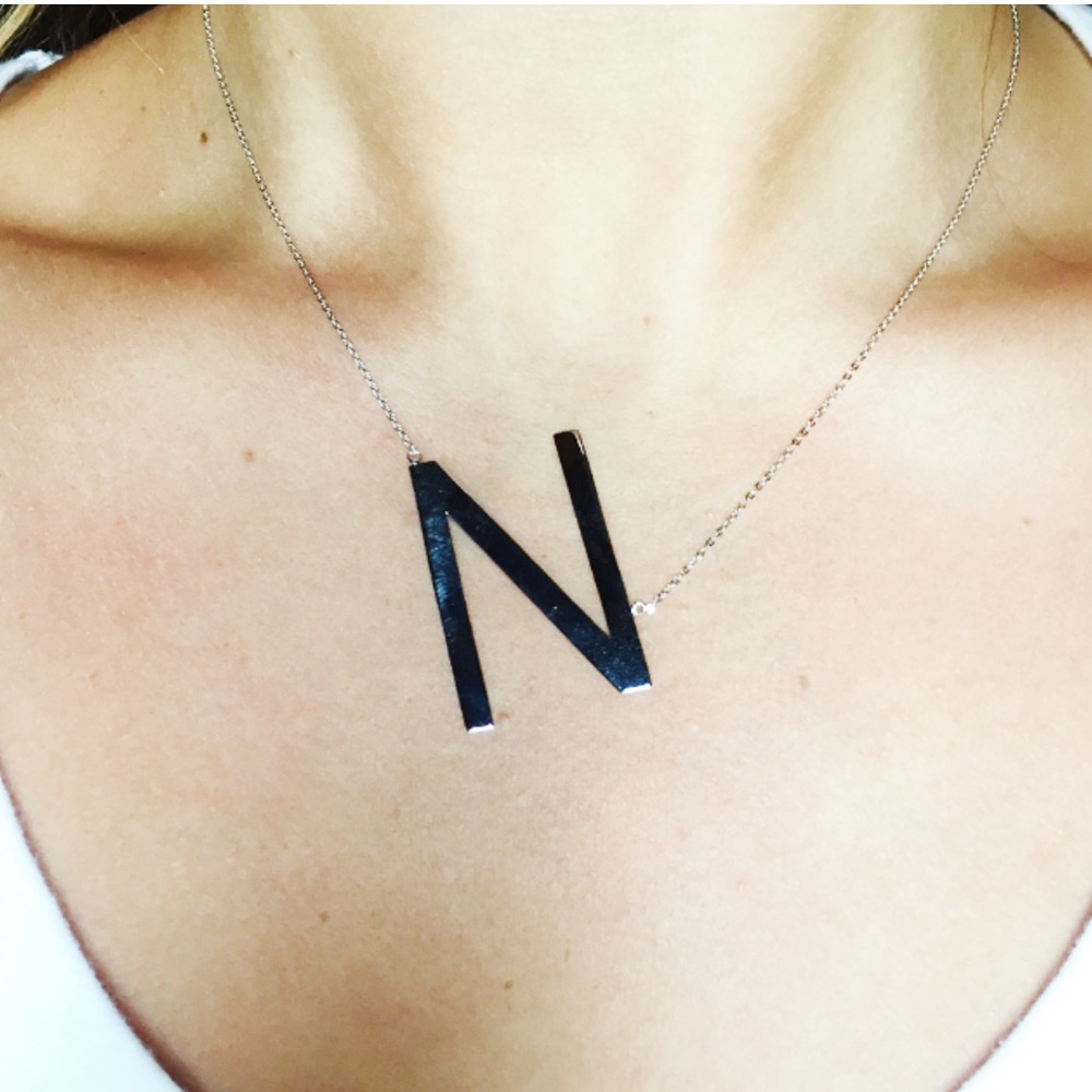 Slanted Initial Necklace